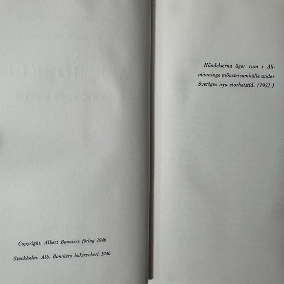 Vilhelm Moberg A.P. Rosell Bankdirektör First Edition HC 1946 Swedish Language - Picture 3 of 16